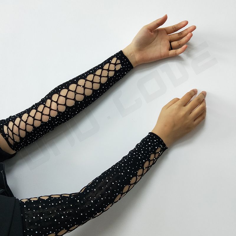 High Quality Black Diamond Sexy Lingerie Women Mesh/Hollow Perspective Underwear Lenceria Sexy Set Long sleeve